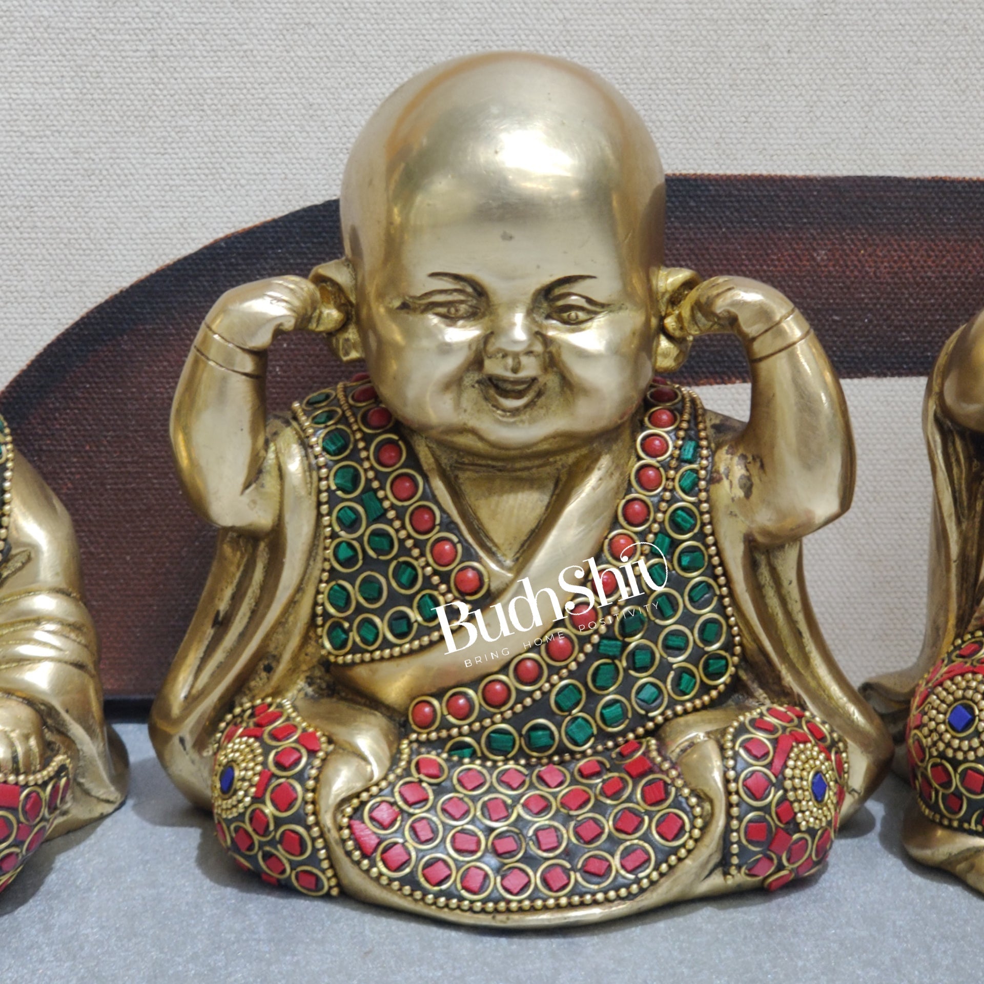Baby wise Laughing Buddha Monks Brass Statues | BudhShiv