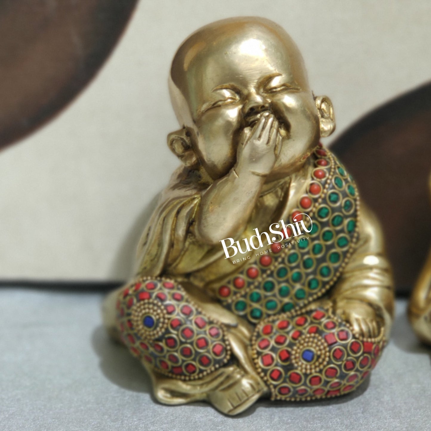 Baby wise Laughing Buddha Monks Brass Statues | BudhShiv