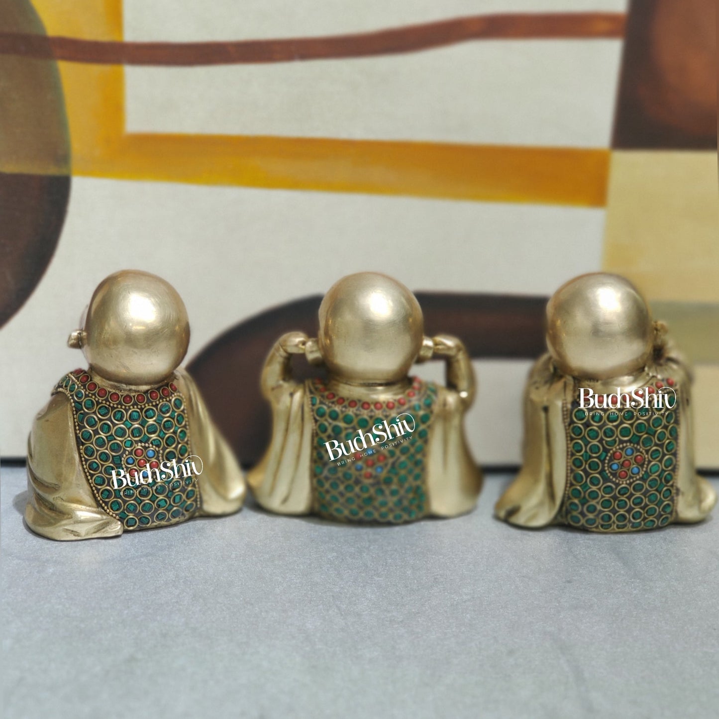 Baby wise Laughing Buddha Monks Brass Statues | BudhShiv