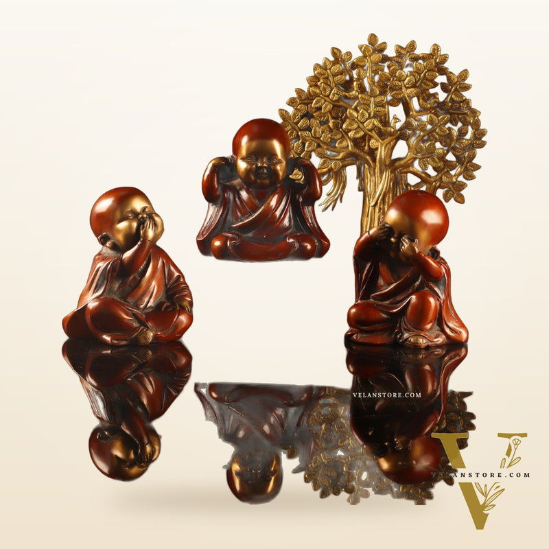 Baby Laughing Buddha monks figures