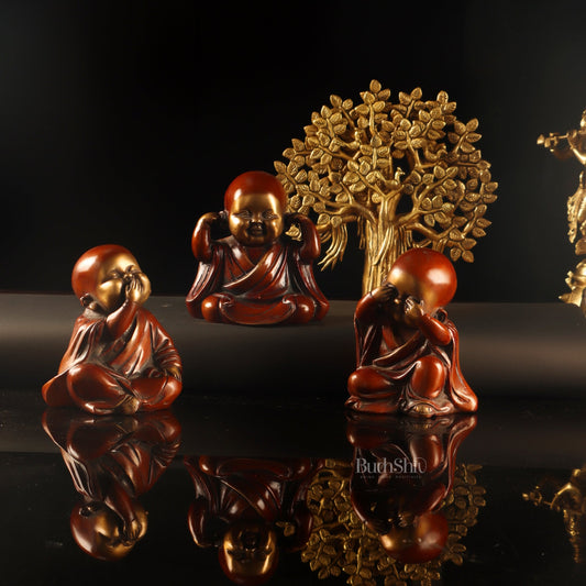 Baby Laughing Buddha monks figures