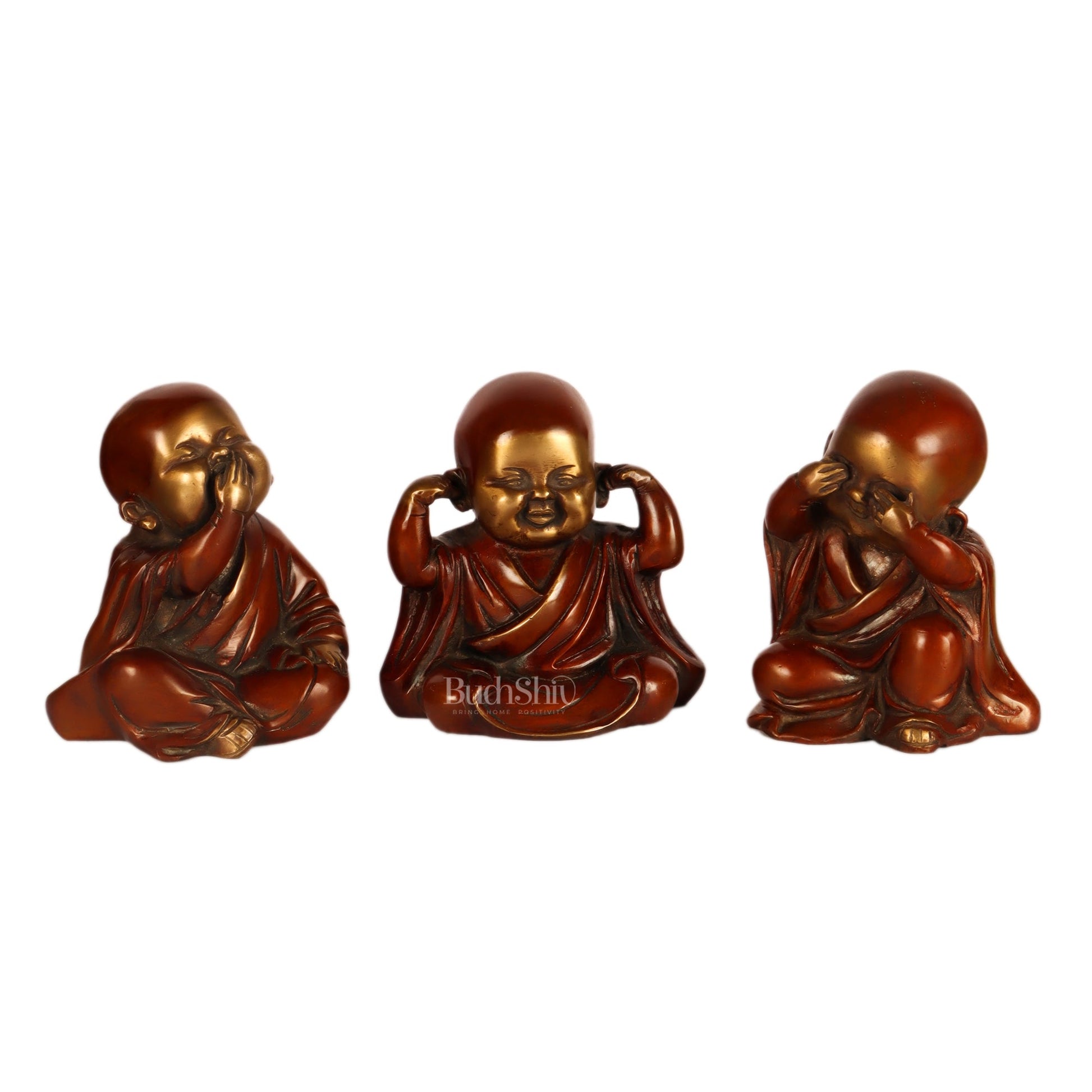 Baby Laughing Buddha monks figures