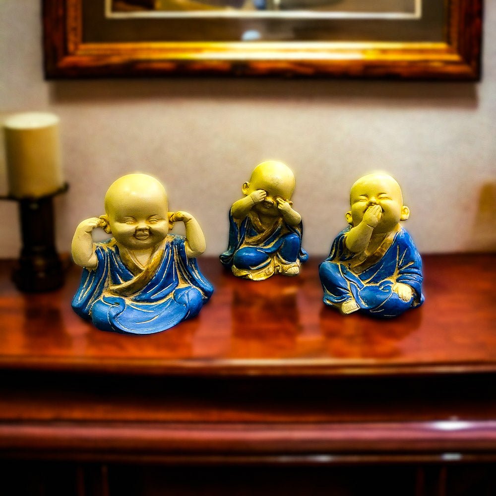 Brass Baby Laughing Buddha monks showpiece