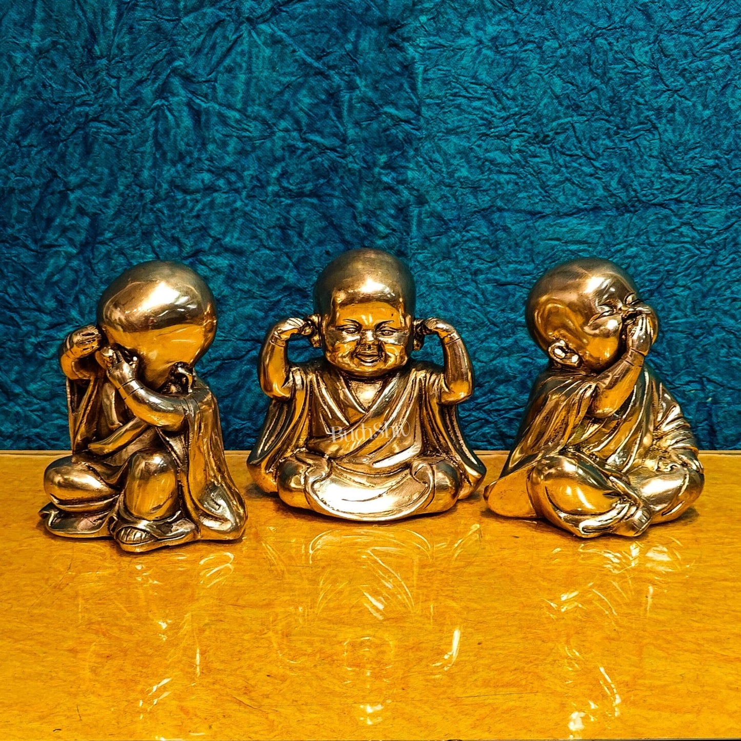 Brass Baby wise Buddha monks