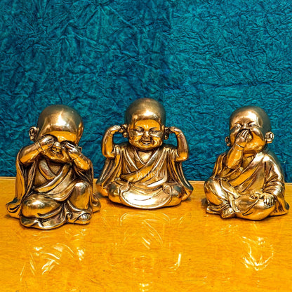 Brass Baby wise Buddha monks
