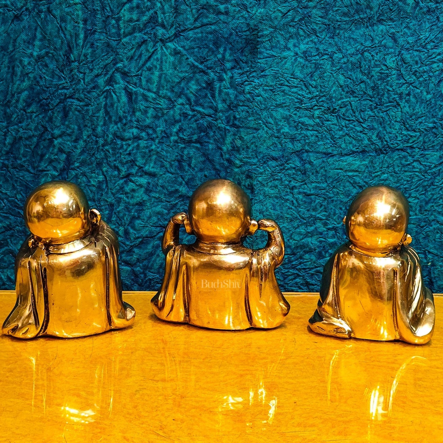 Brass Baby wise Buddha monks