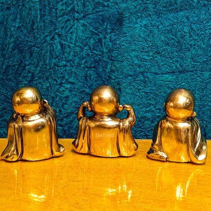 Brass Baby wise Buddha monks