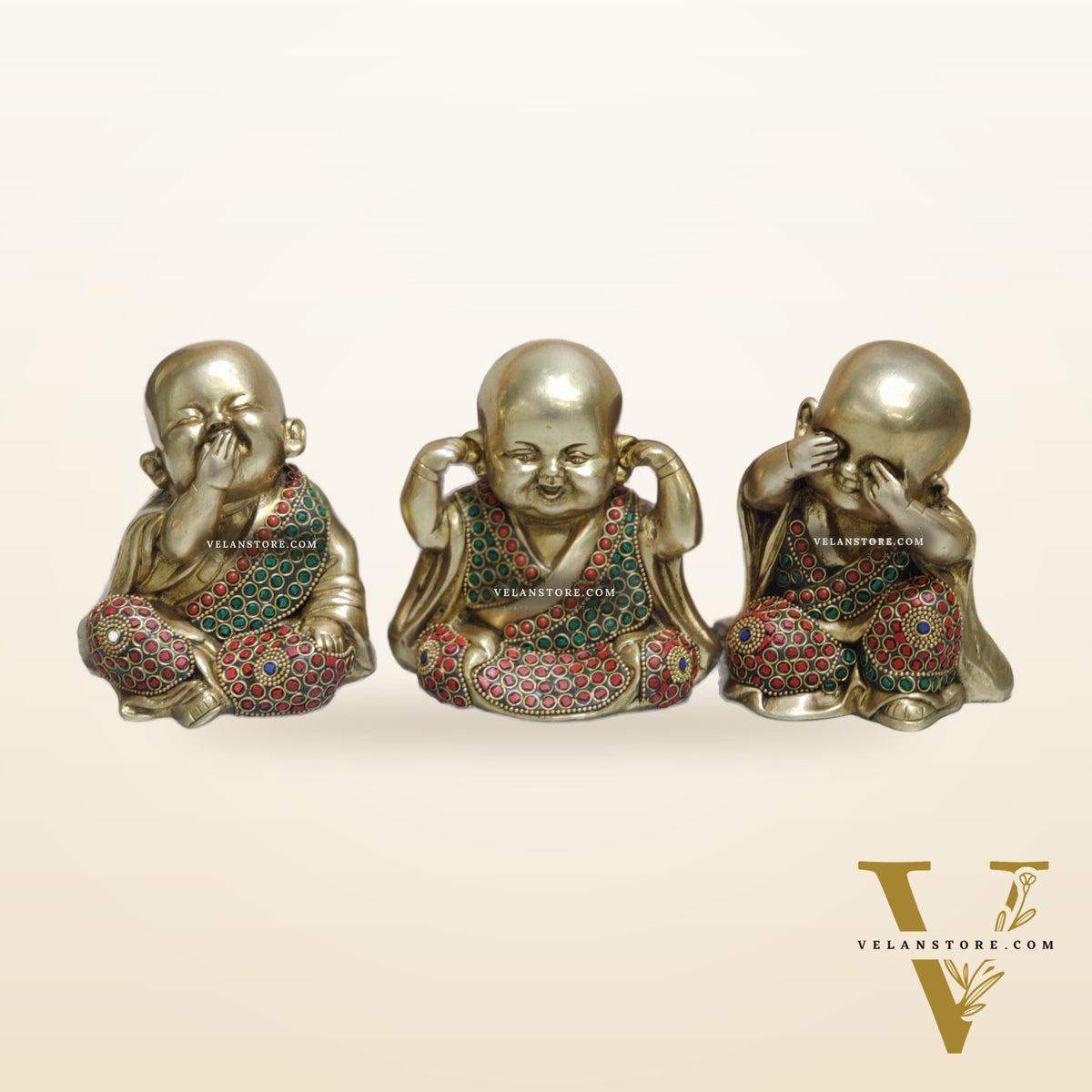 Baby wise Laughing Buddha Monks Brass Statues | BudhShiv
