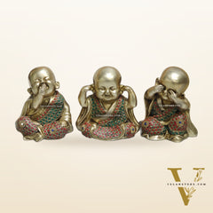 Baby wise Laughing Buddha Monks Brass Statues | BudhShiv