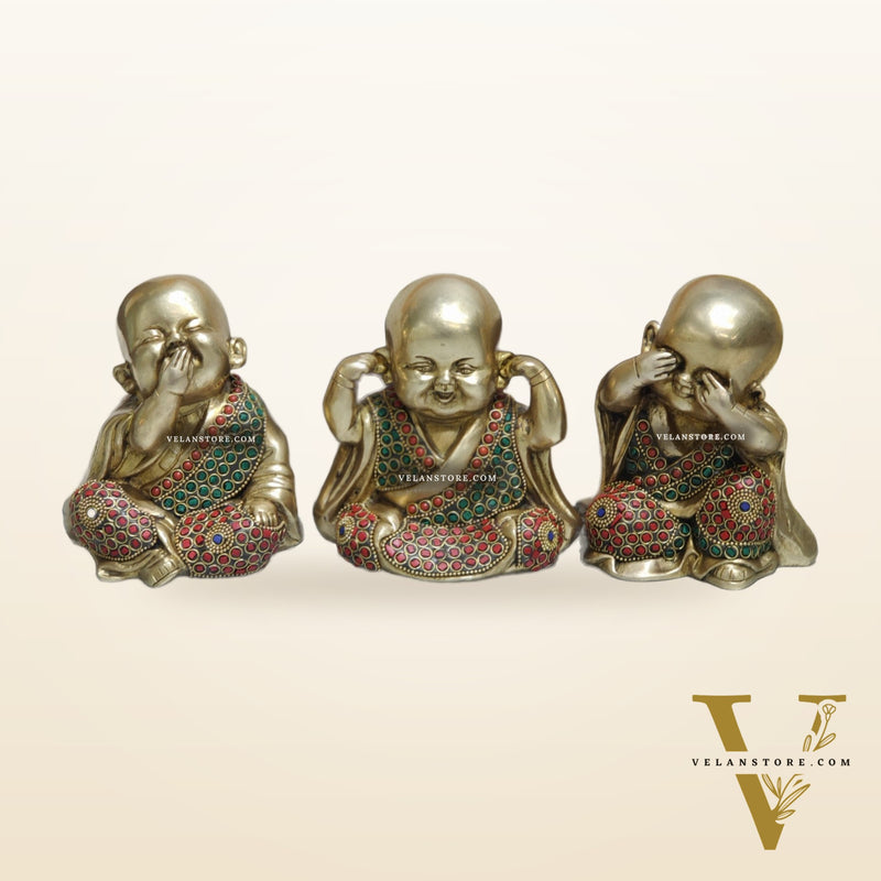 Baby wise Laughing Buddha Monks Brass Statues | BudhShiv