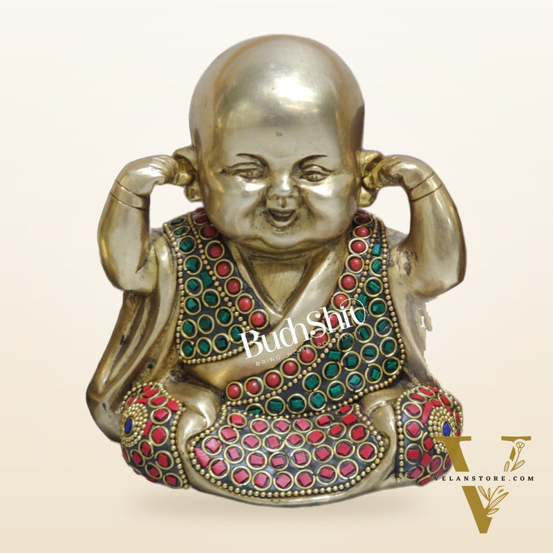 Baby wise Laughing Buddha Monks Brass Statues | BudhShiv