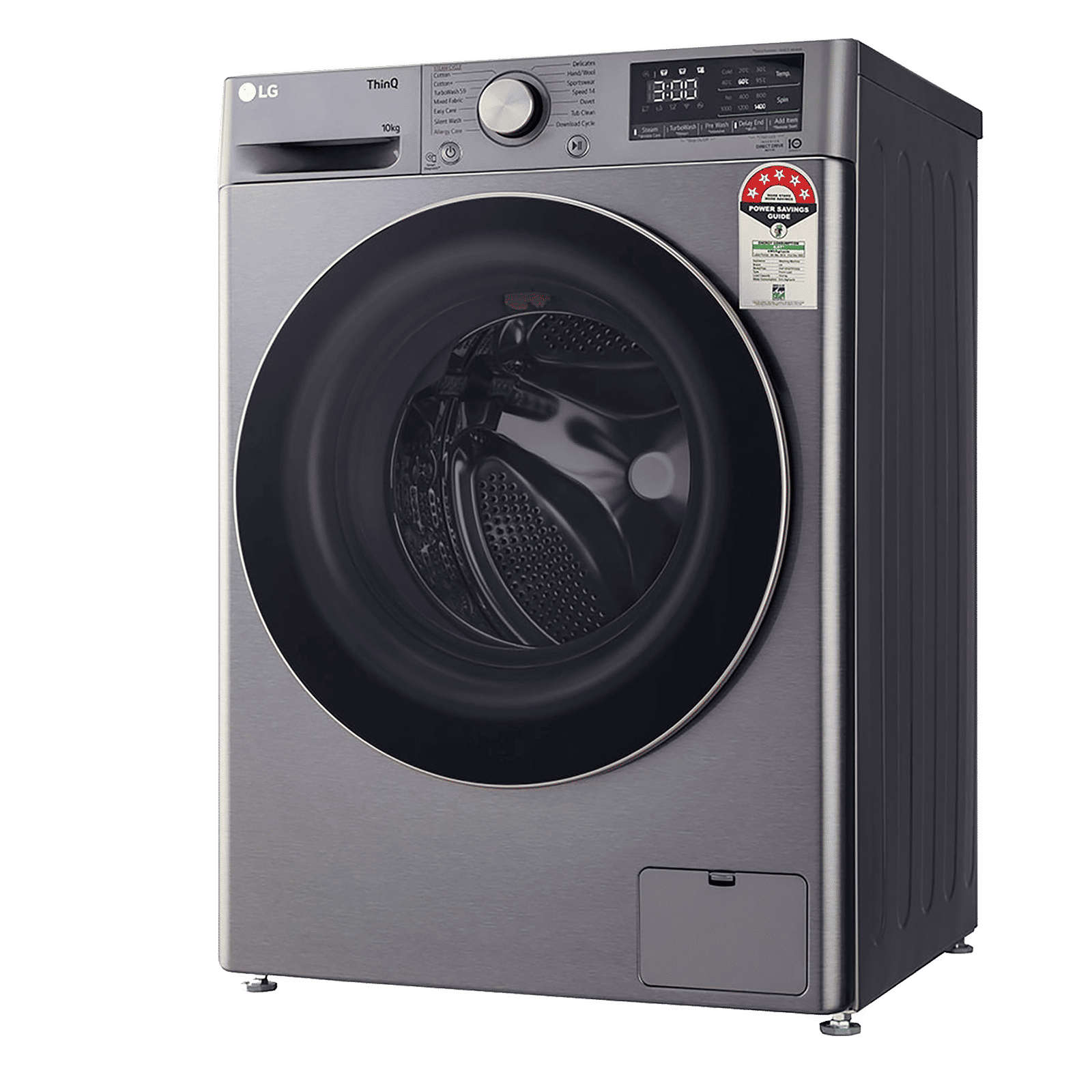 LG 10 kg 5 Star Fully Automatic Front Load Washing Machine (FHP1410Z7P.APSQEIL, Smart Diagnosis, Platinum Silver)