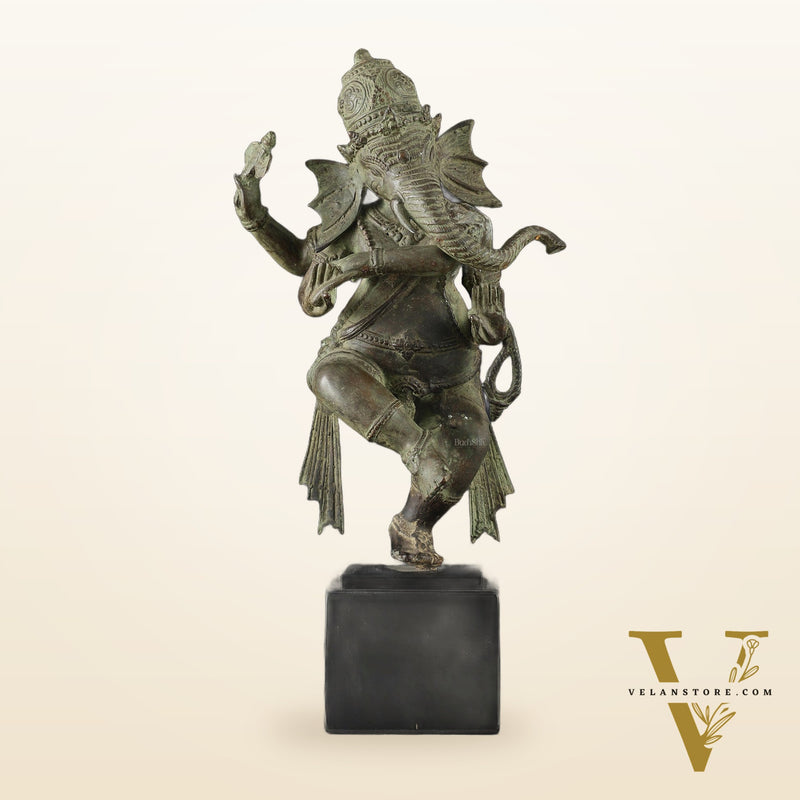 Balinese Bronze Dancing Ganesha Sculpture – 20.5" Height, Lost Wax Casting