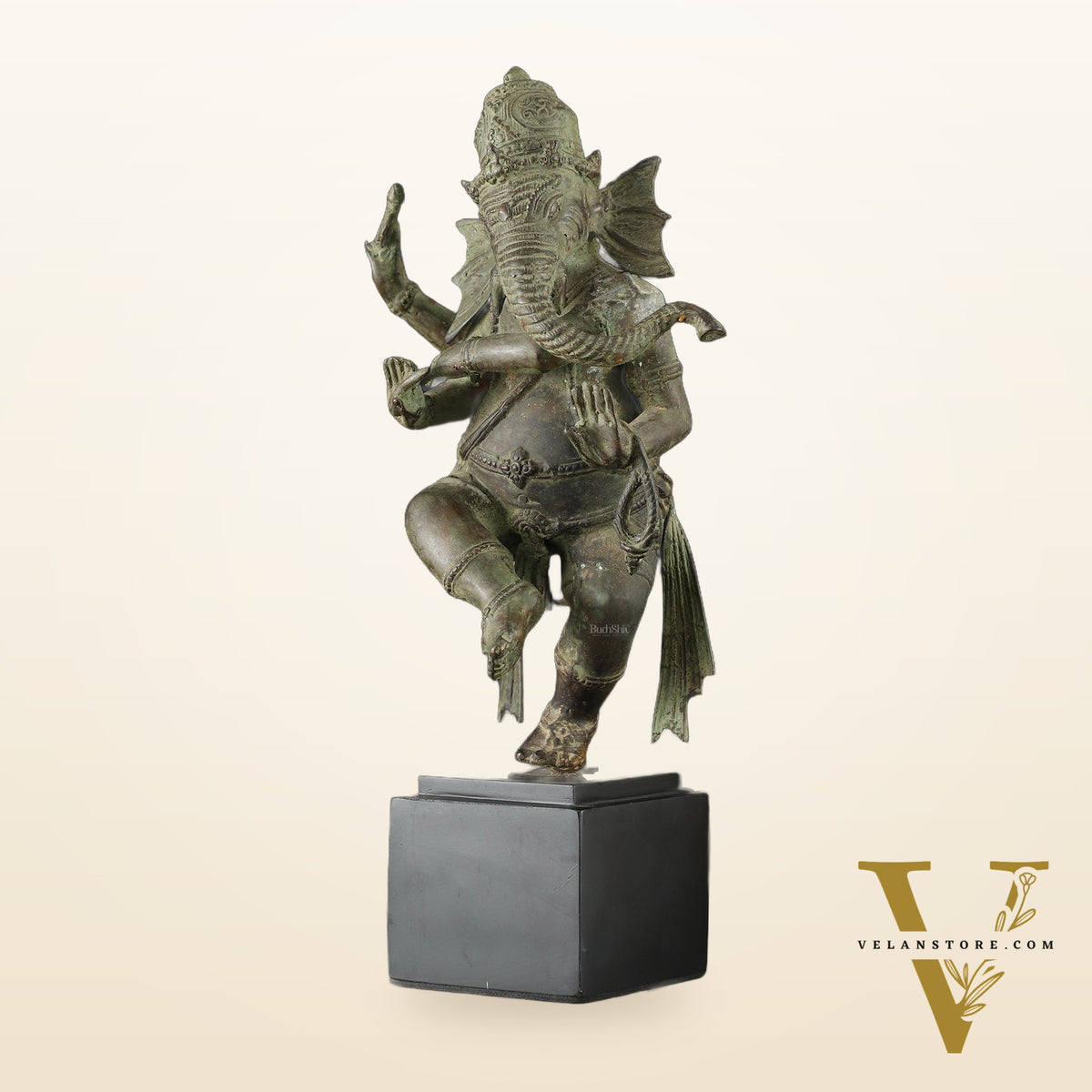 Balinese Bronze Dancing Ganesha Sculpture – 20.5" Height, Lost Wax Casting