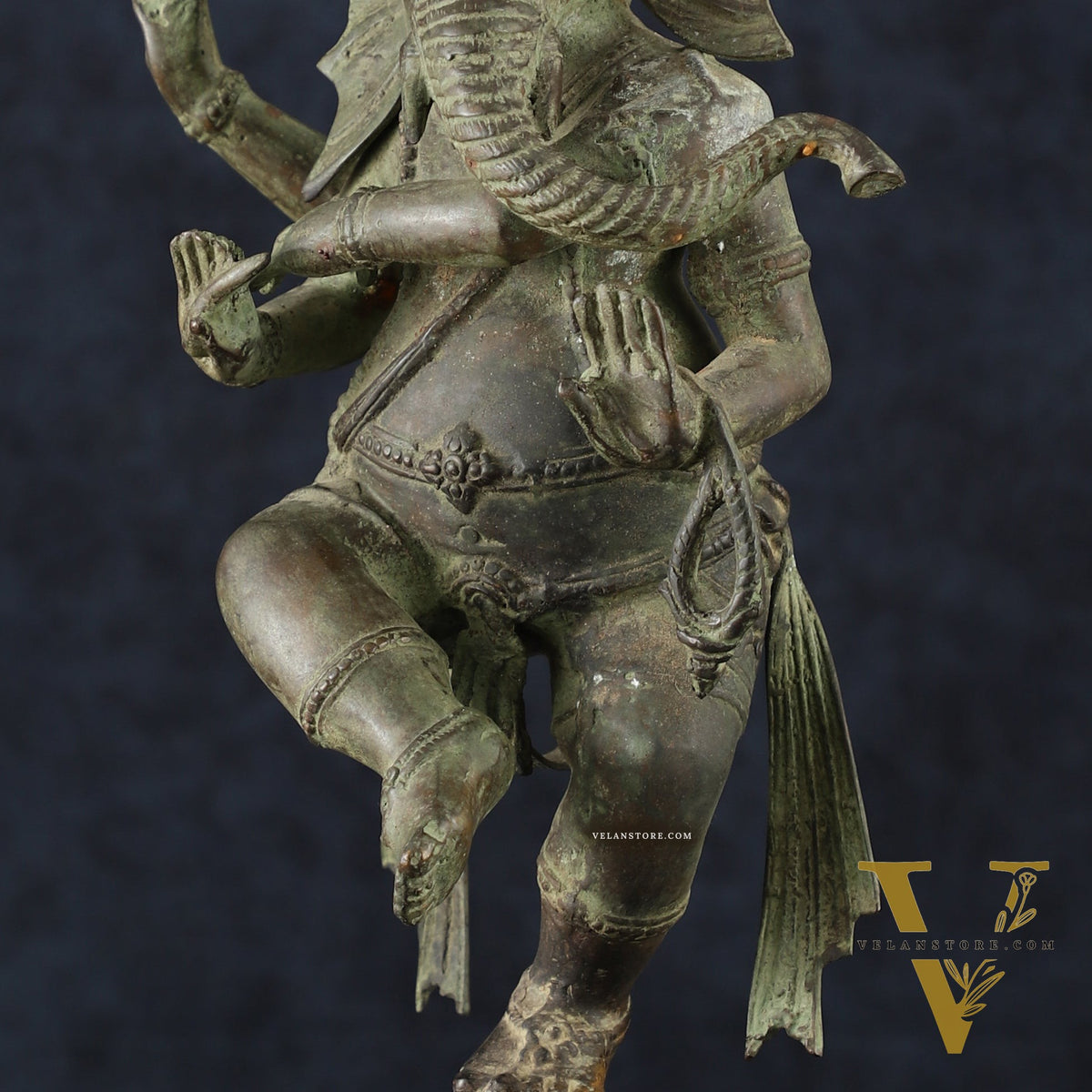Balinese Bronze Dancing Ganesha Sculpture – 20.5" Height, Lost Wax Casting