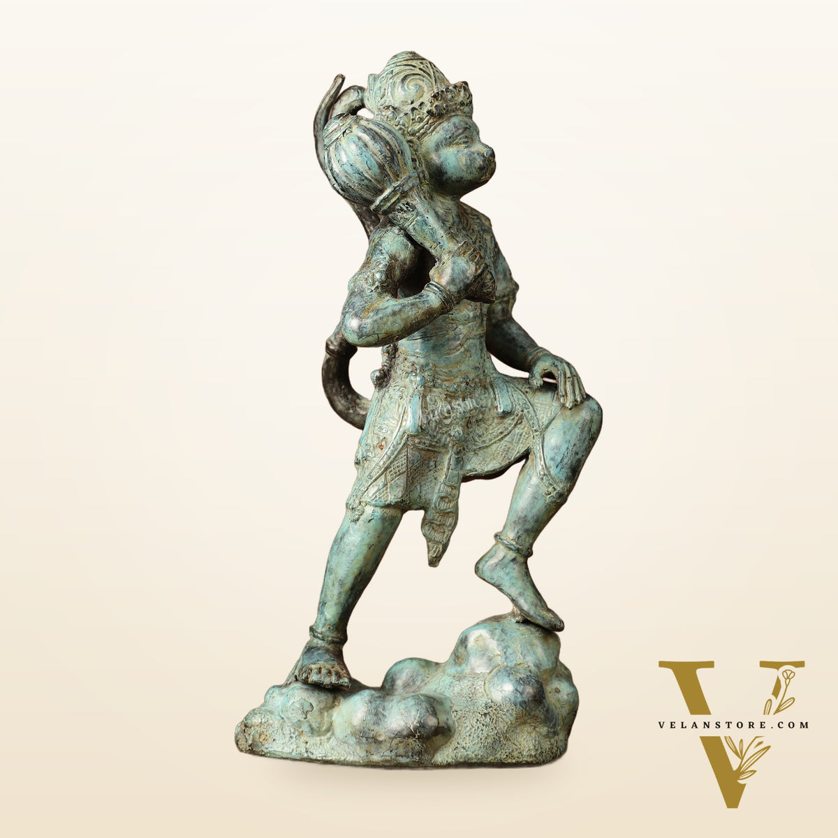 Balinese Bronze Lord Hanuman Sculpture | BudhShiv Exclusive | Height: 12 inch