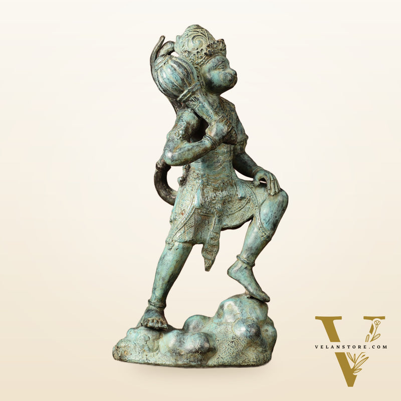Balinese Bronze Lord Hanuman Sculpture | BudhShiv Exclusive | Height: 12 inch