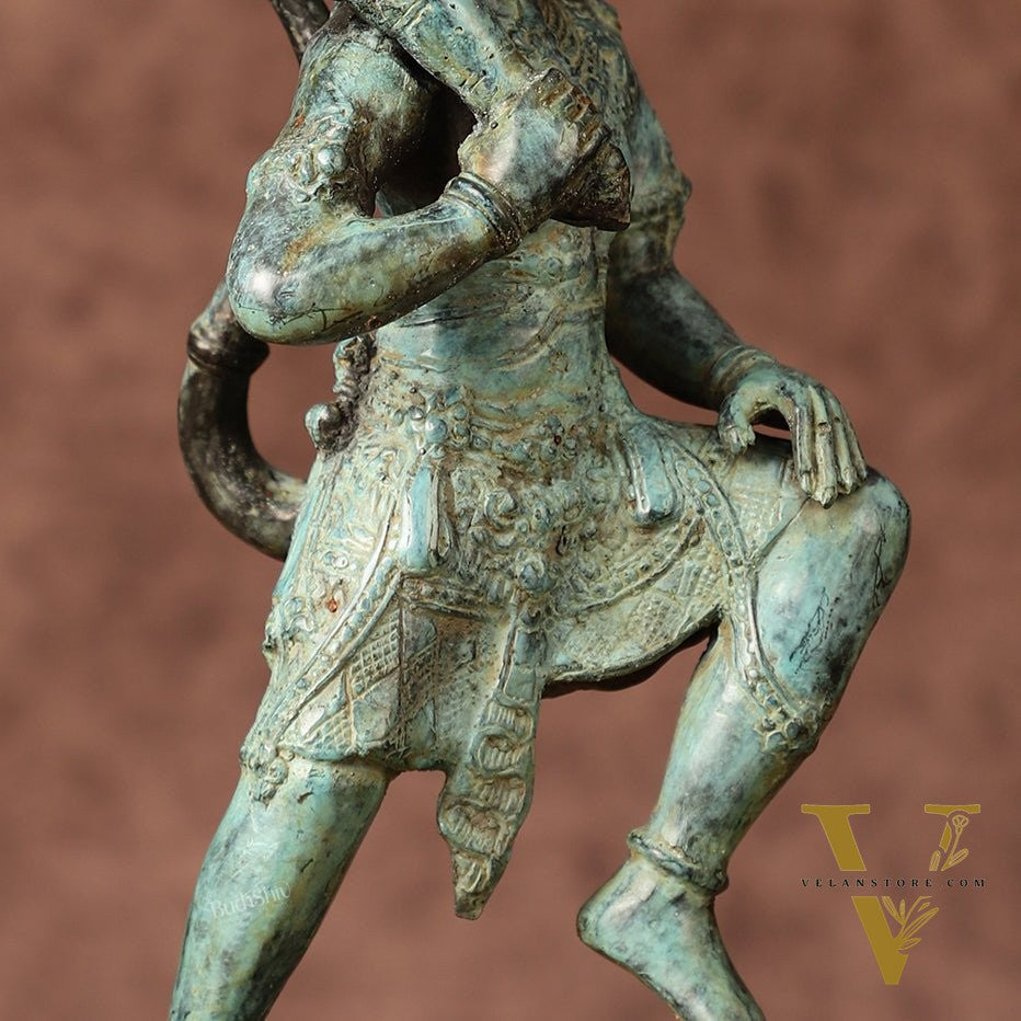Balinese Bronze Lord Hanuman Sculpture | BudhShiv Exclusive | Height: 12 inch
