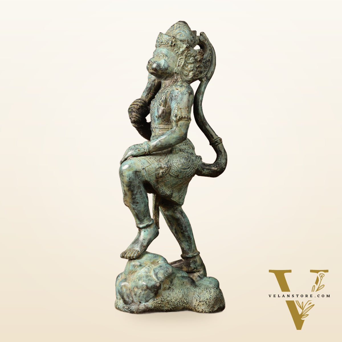 Balinese Bronze Lord Hanuman Sculpture | BudhShiv Exclusive | Height: 12 inch