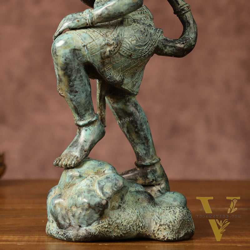 Balinese Bronze Lord Hanuman Sculpture | BudhShiv Exclusive | Height: 12 inch
