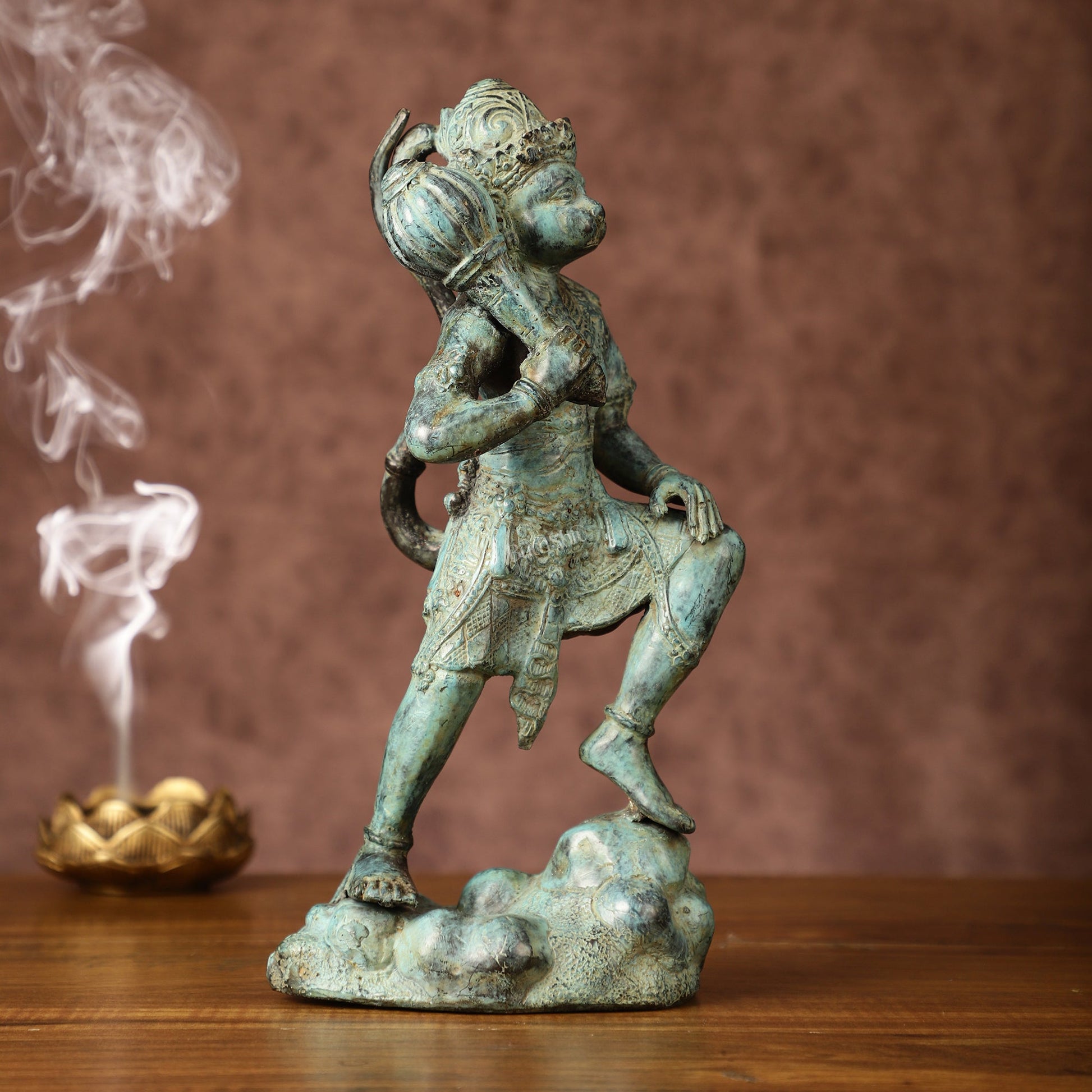 Balinese Bronze Lord Hanuman Sculpture | BudhShiv Exclusive | Height: 12 inch