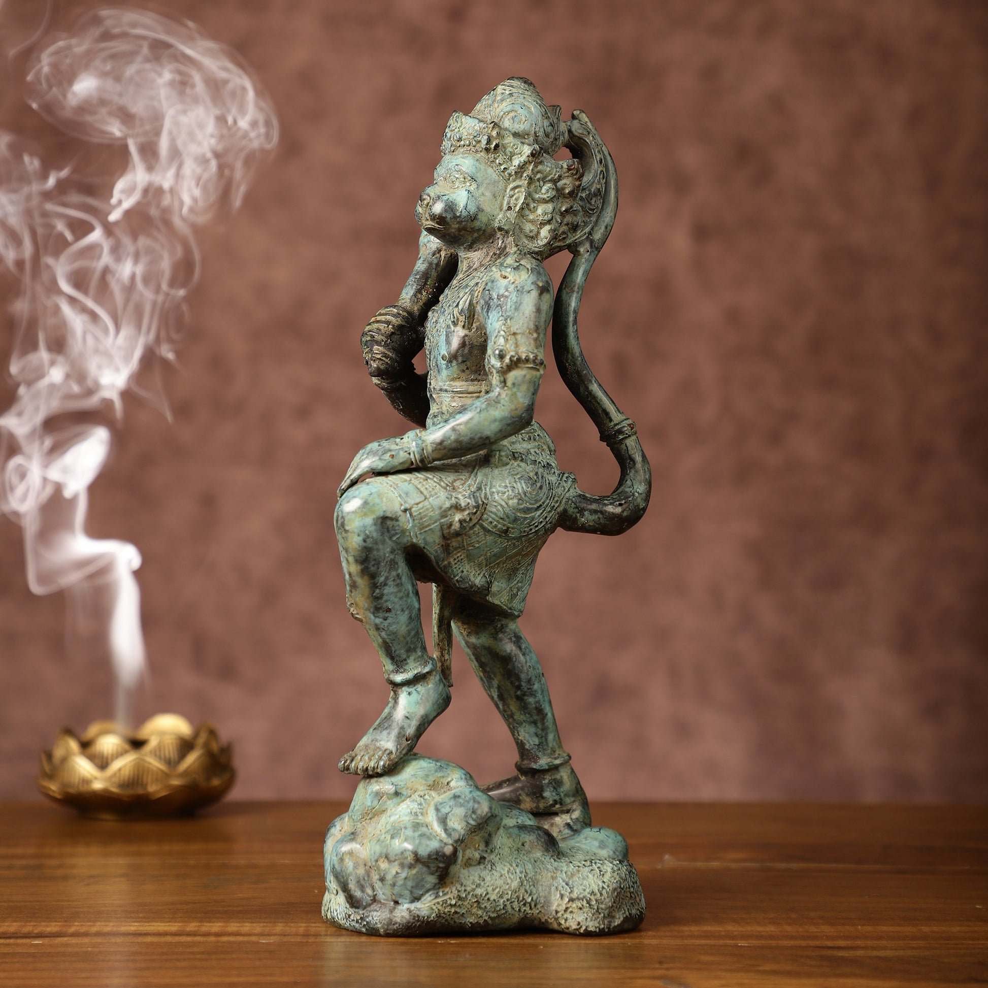 Balinese Bronze Lord Hanuman Sculpture | BudhShiv Exclusive | Height: 12 inch