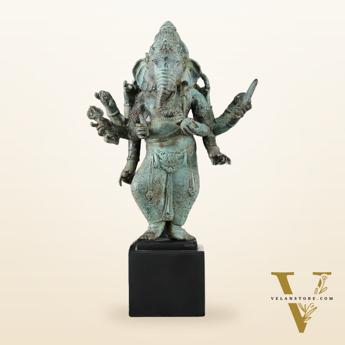 Balinese Bronze Standing Ganesha Sculpture – 15" Height, Lost Wax Casting