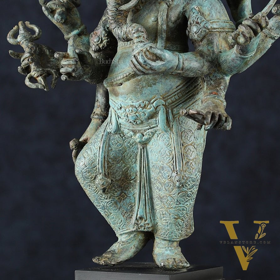 Balinese Bronze Standing Ganesha Sculpture – 15" Height, Lost Wax Casting