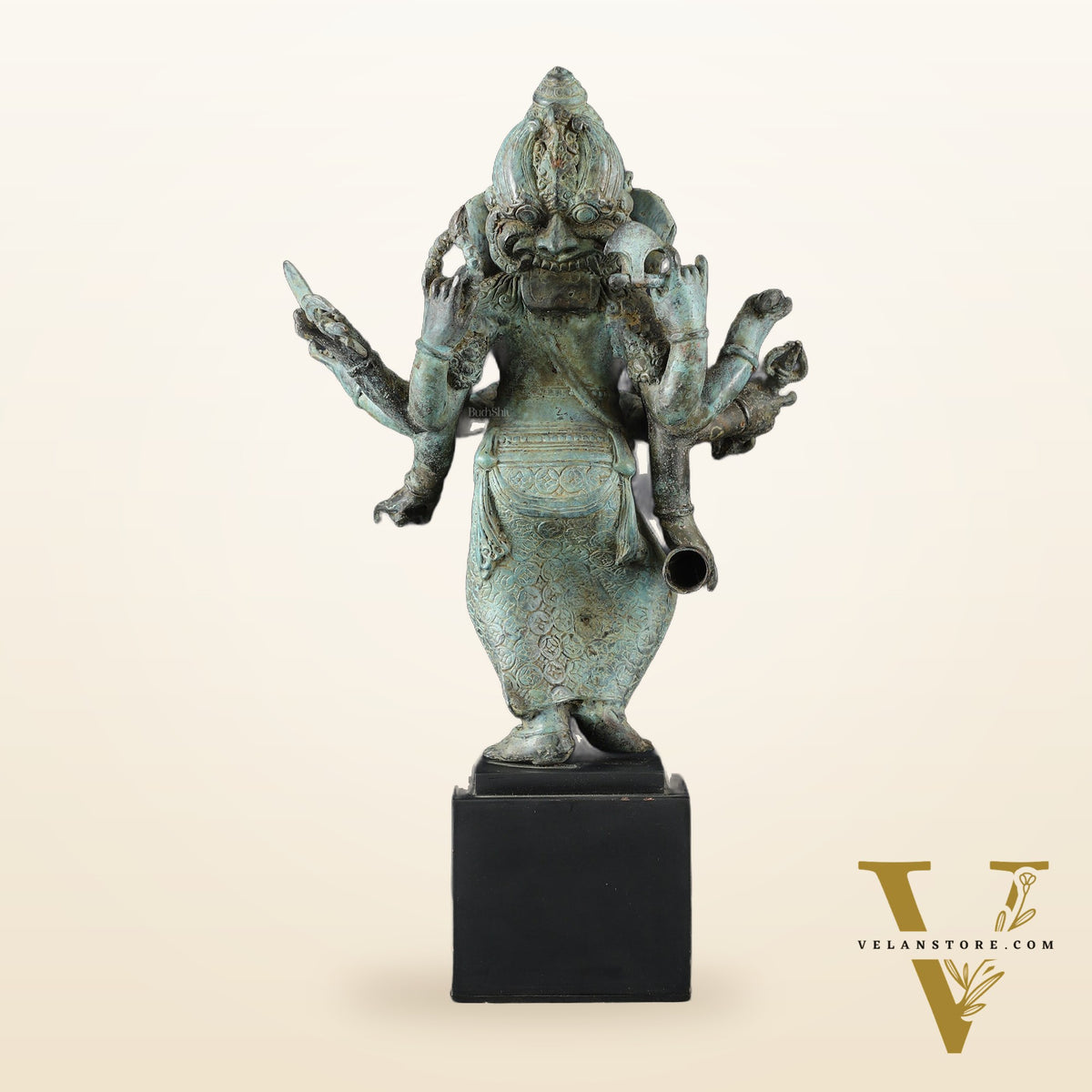 Balinese Bronze Standing Ganesha Sculpture – 15" Height, Lost Wax Casting