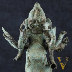 Balinese Bronze Standing Ganesha Sculpture – 15" Height, Lost Wax Casting