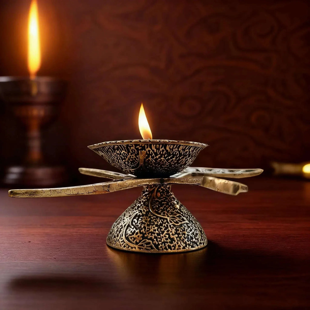 Brass Lightweight Swastik Diya (1.5 Inch)