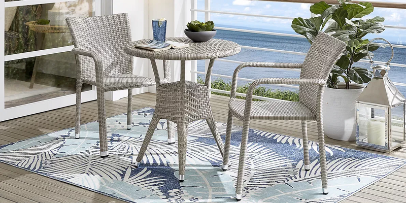 Adelle Outdoor Patio Seating Set 2 Chairs and 1 Table Set