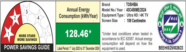 TOSHIBA C450 109.22 cm (43 inch) QLED 4K Ultra HD VIDDA TV with Regza Engine ZR