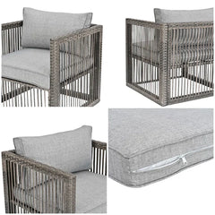Eldric Outdoor Patio Seating Set 2 Chairs and 1 Table Set (Grey)