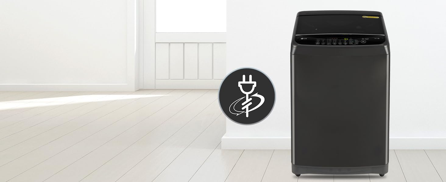 LG Smart Choice, 9 Kg, 5 Star, Smart Inverter Technology, Turbodrum, Fully Automatic Top Load Washing Machine (T90AJMB1Z, Jetspray+, Turbowash, Auto Tub Clean after every wash cycle, Middle Black)