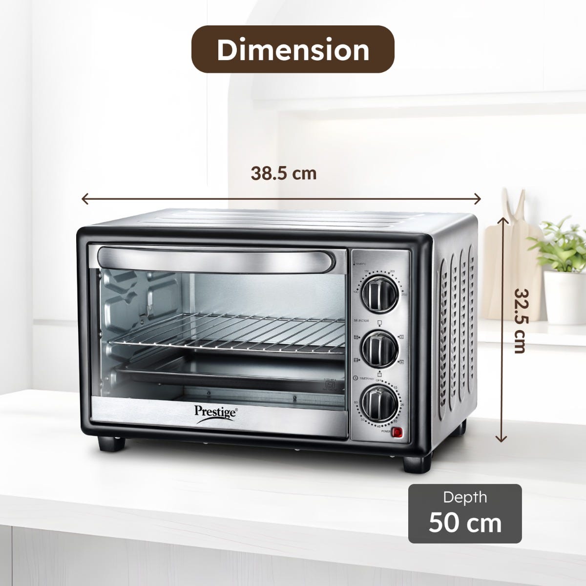 Prestige POTG 28AC 28L OTG, 1500W, Air Fry, Rotisserie, 2 Heaters, Timer, 2Y Warranty + Prestige Nutri-Zen Mixer Grinder, 3 Polycarbonate Jars (Big 1000ml, Sipper with Handle 700ml, Small 700ml)