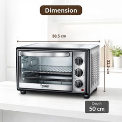 Prestige POTG 28AC 28L OTG, 1500W, Air Fry, Rotisserie, 2 Heaters, Timer, 2Y Warranty + Prestige Nutri-Zen Mixer Grinder, 3 Polycarbonate Jars (Big 1000ml, Sipper with Handle 700ml, Small 700ml)