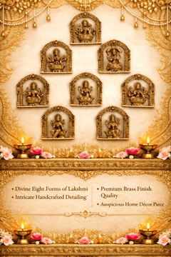 Brass Ashtalakshmi Wall Hanging Plates Set (5.5 Inch)