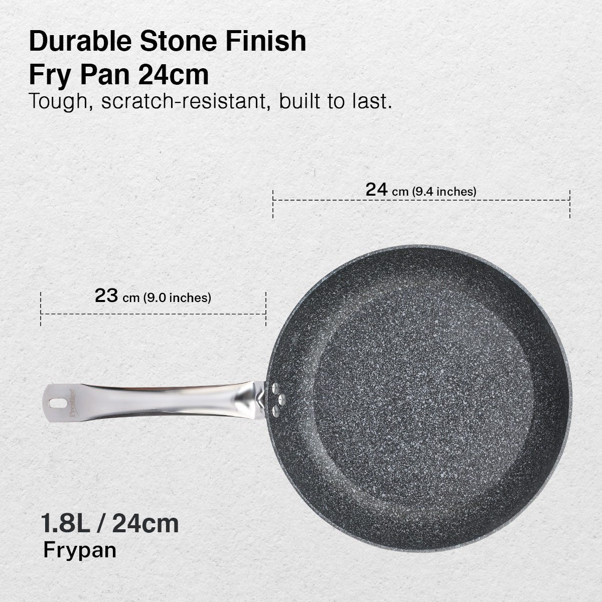 Prestige Durastone Hard Anodised 6 Layer Non-Stick Omni Tawa, 25 cm (Black), Prestige Durastone Hard Anodised 6 Layer Non-Stick Fry Pan, (24 cm, 1.9 Litre) (Black)