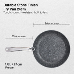 Prestige Durastone Hard Anodised 6 Layer Non-Stick Omni Tawa, 25 cm (Black), Prestige Durastone Hard Anodised 6 Layer Non-Stick Fry Pan, (24 cm, 1.9 Litre) (Black)