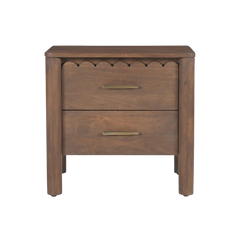 Indiana Scalloped Edge Solid Wood Bedside – Elegant Nightstand