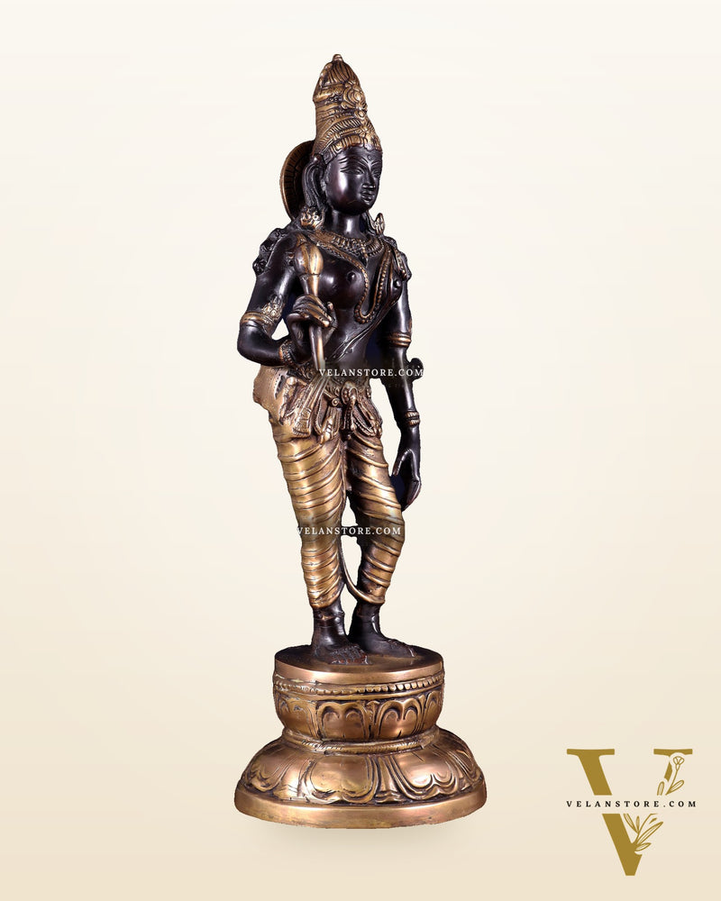 Beautiful Bhoga Shakti Pure Brass Uma Parvati Standing Statue – Black Edition 20 inch