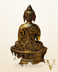 Beautiful Brass Blessing Buddha Statue | Abhaya Mudra/Aashirwaad Mudra | 7" x 4"