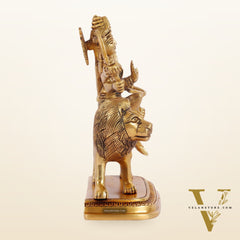 Beautiful Brass Durga Statue 7 Inch | Devi Durga Sculpture | BudhShiv