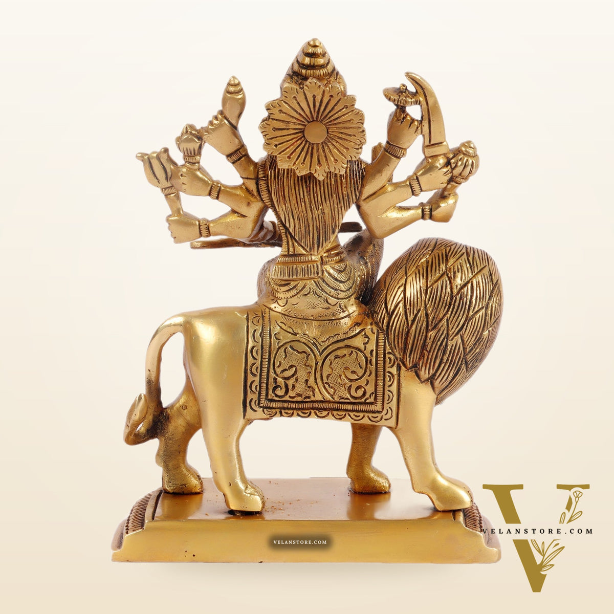 Beautiful Brass Durga Statue 7 Inch | Devi Durga Sculpture | BudhShiv