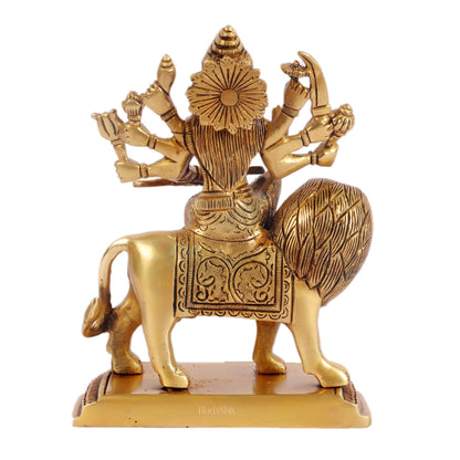 Beautiful Brass Durga Statue 7 Inch | Devi Durga Sculpture | BudhShiv
