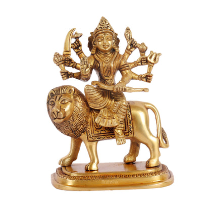 Beautiful Brass Durga Statue 7 Inch | Devi Durga Sculpture | BudhShiv