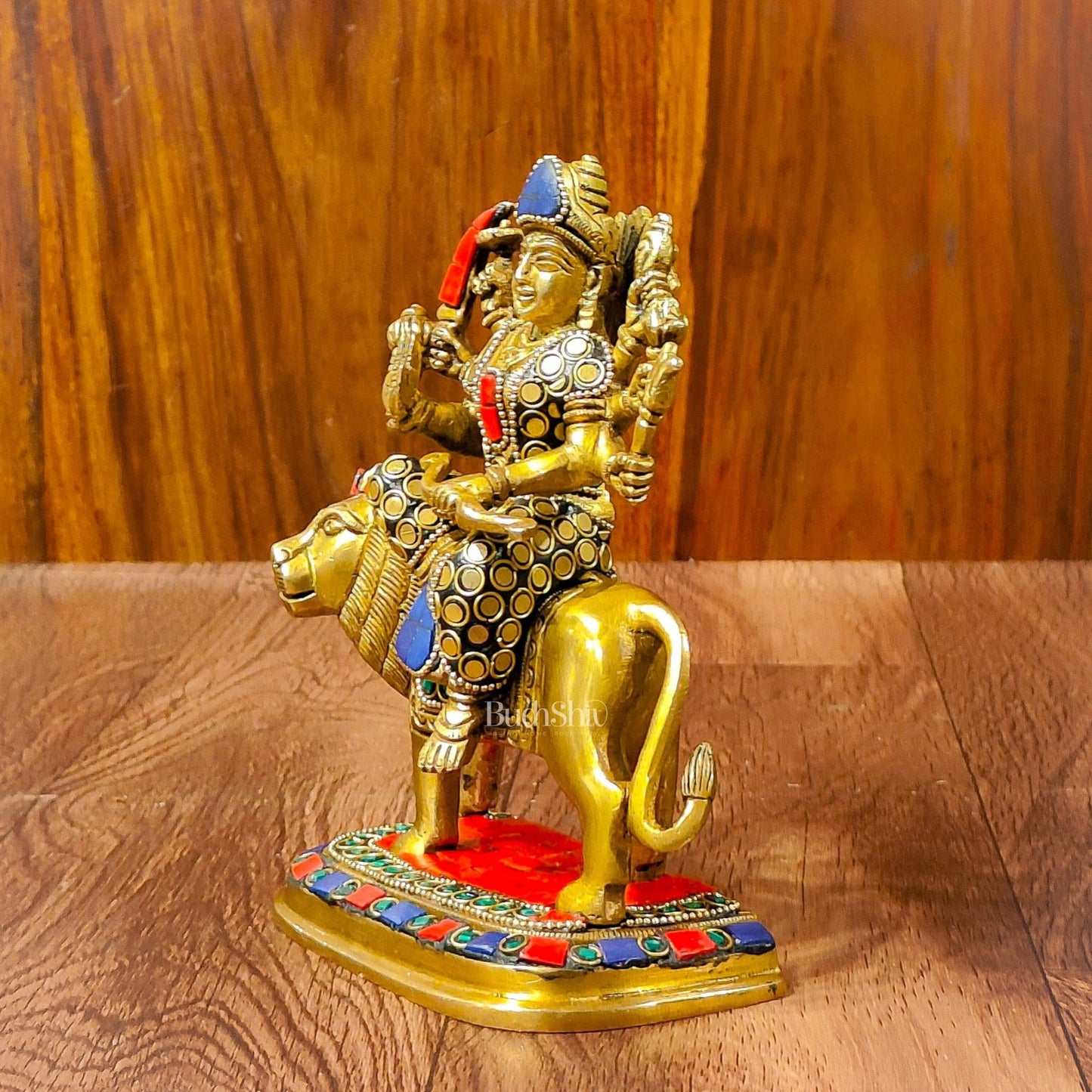 Beautiful Brass Durga Statue 7 Inch | Devi Durga Sculpture | Stonework