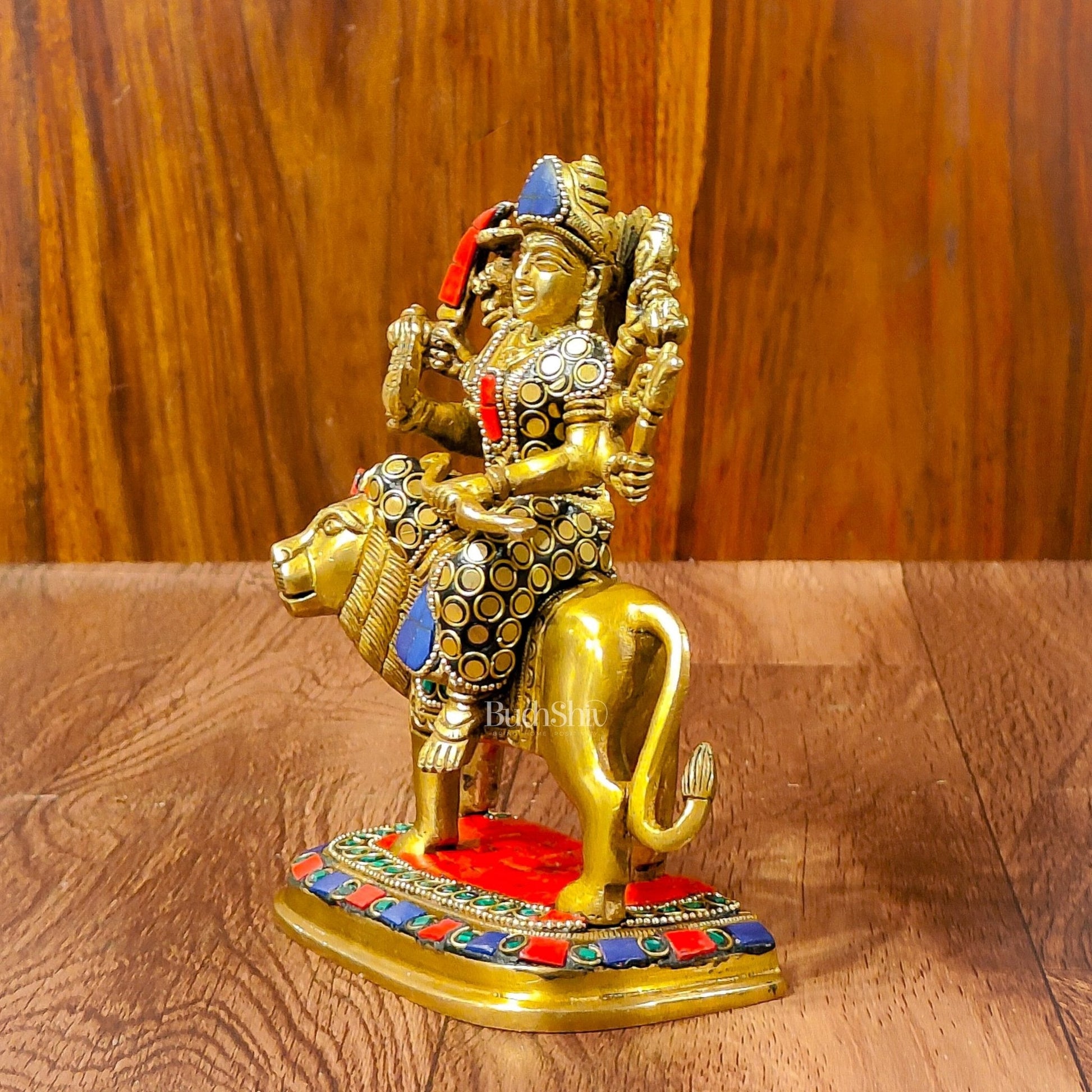 Beautiful Brass Durga Statue 7 Inch | Devi Durga Sculpture | Stonework