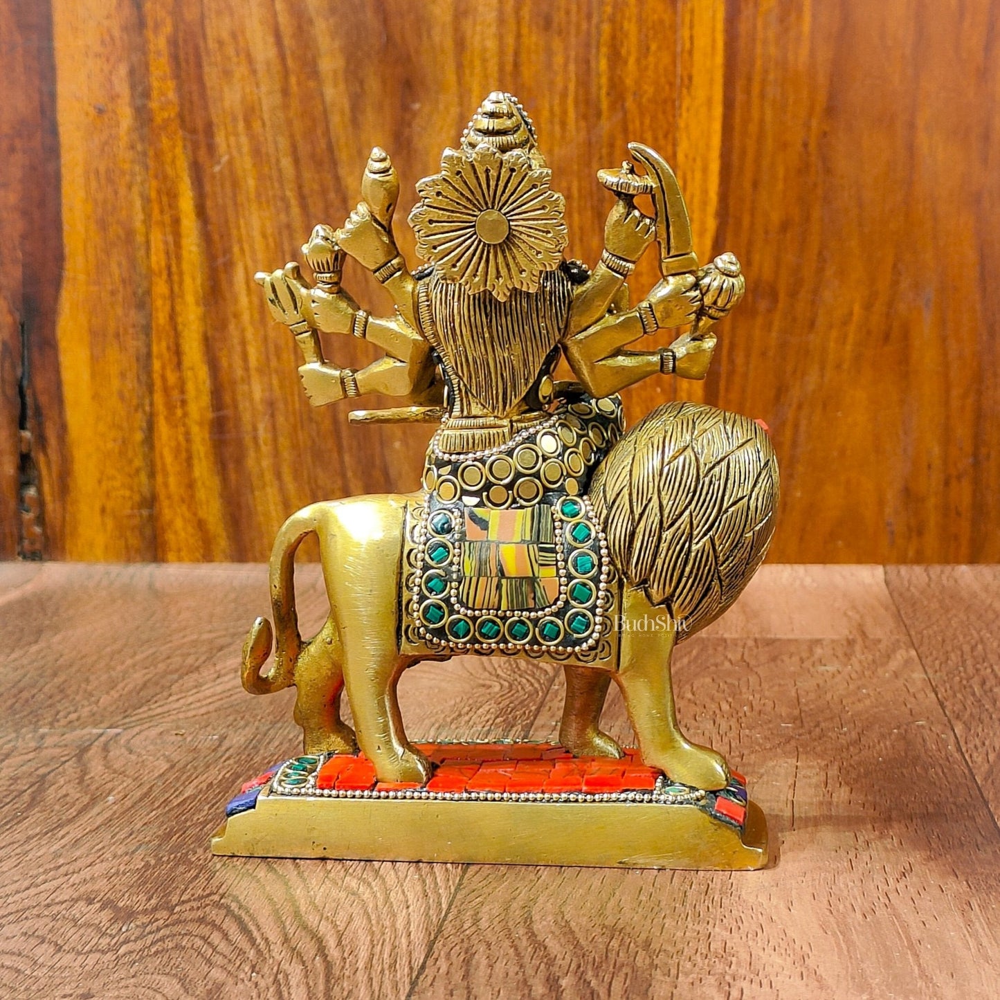 Beautiful Brass Durga Statue 7 Inch | Devi Durga Sculpture | Stonework